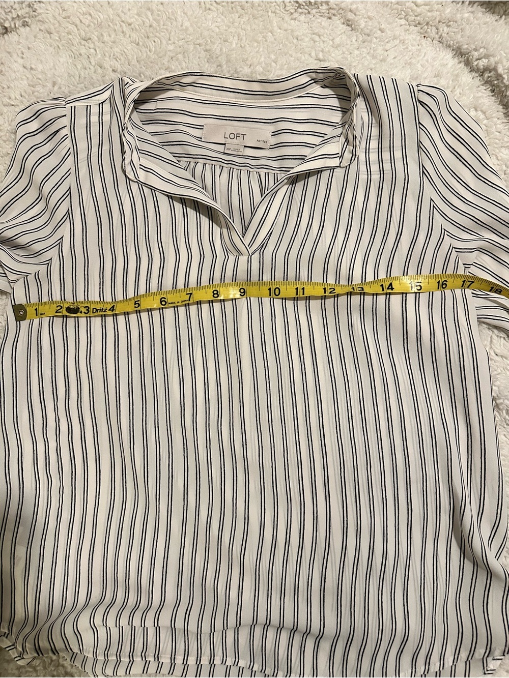 LOFT Cream and White Tops Trio - Cream, White, Navy Stripe - Picture 6 of 10